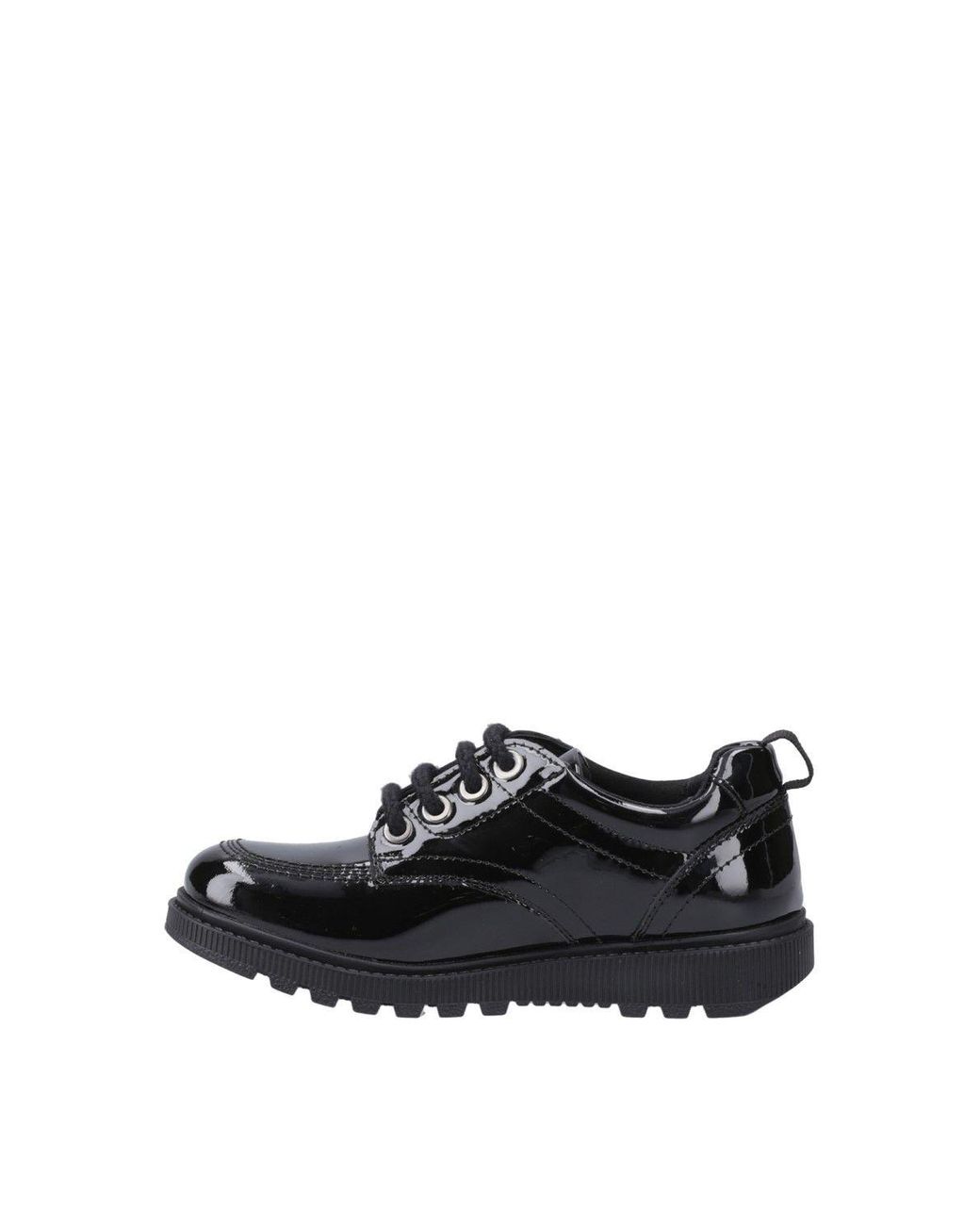 Hush Puppies Black Keeley Lace Up Patent Senior