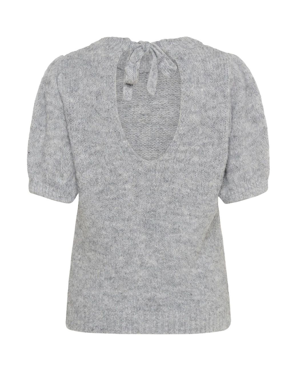 Kaffe Gray Kaemilie Tie Back Half Sleeves Pullover