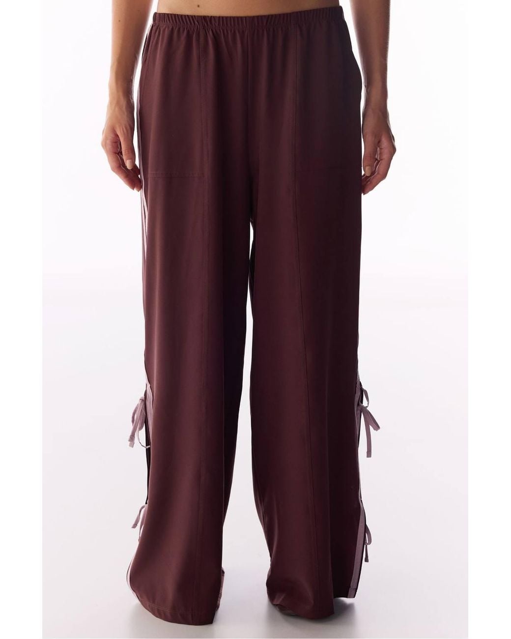 Penti Red Ribbon Detail Wide-Leg Parachute Trousers