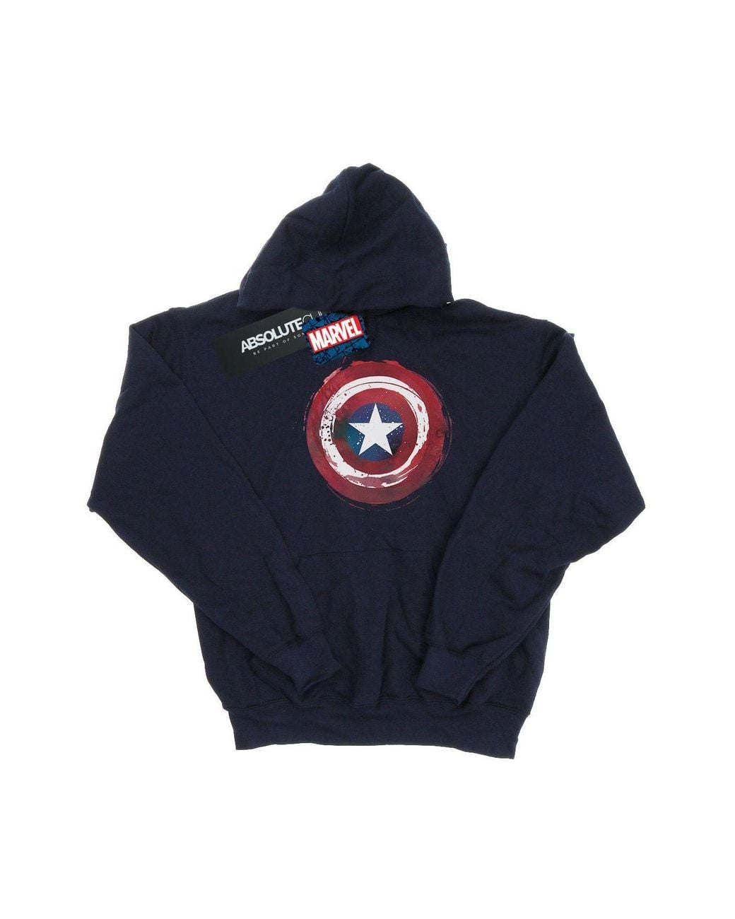 Marvel Blue Captain America Splatter Shield Hoodie for men