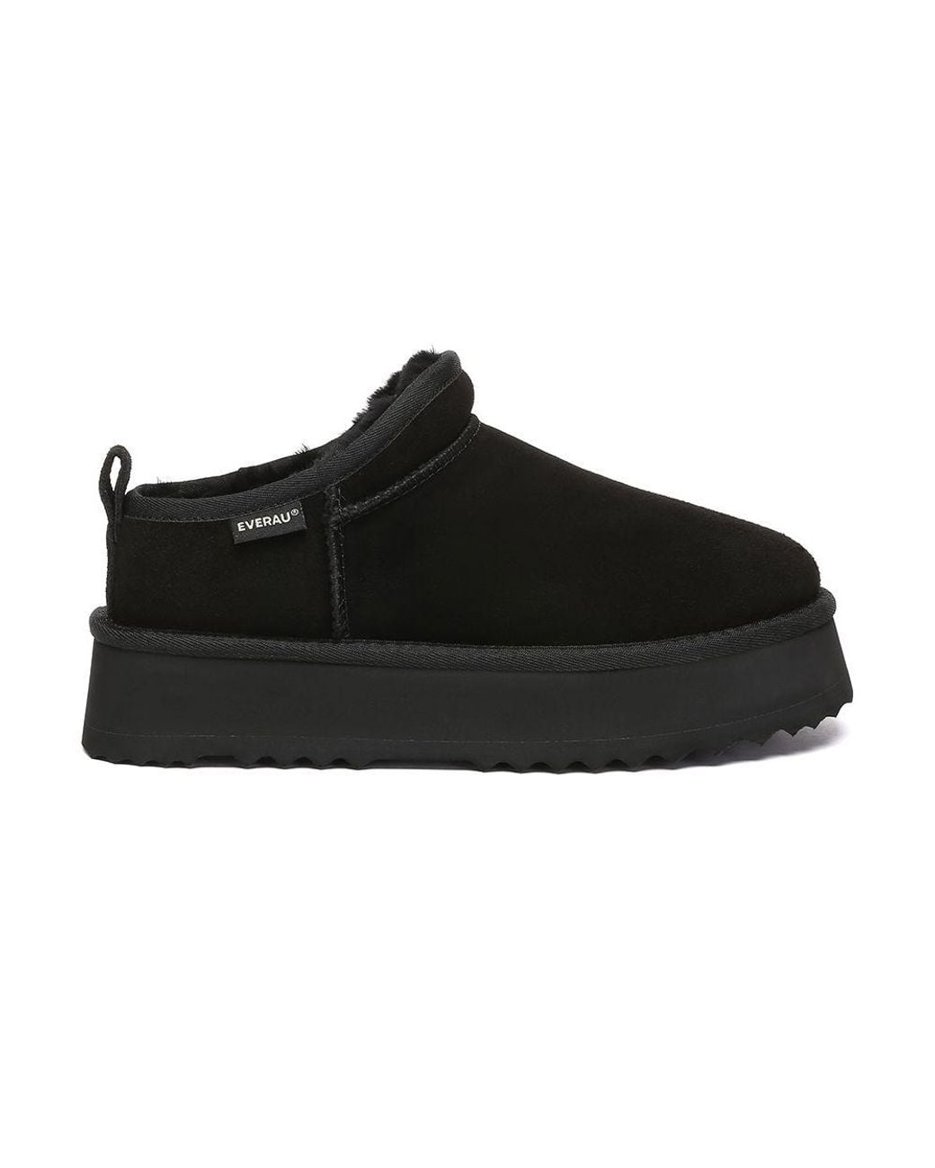 EverAu Australia Black Real Sheepskin Partridge Classic Ultra Mini Platform Boots With Eva Sole