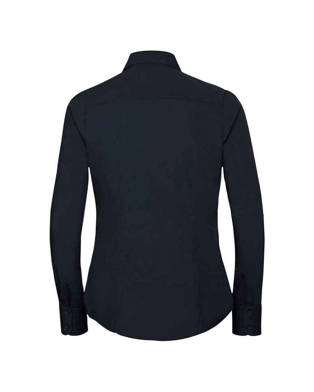 Russell Collection Blue Poplin Fitted Long-Sleeved Formal Shirt