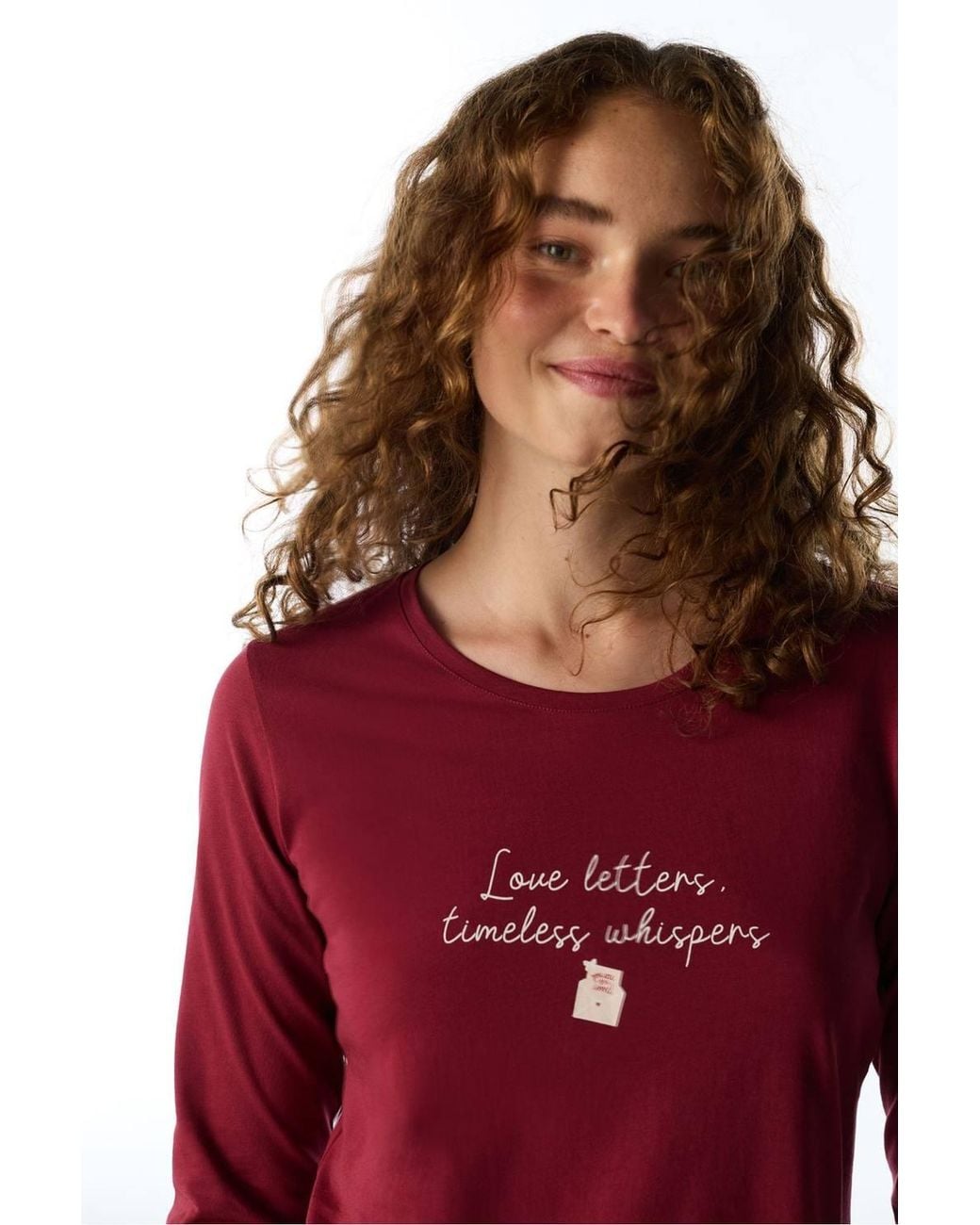 Penti Red Letters Bird Pattern Long Sleeve Pajama Set