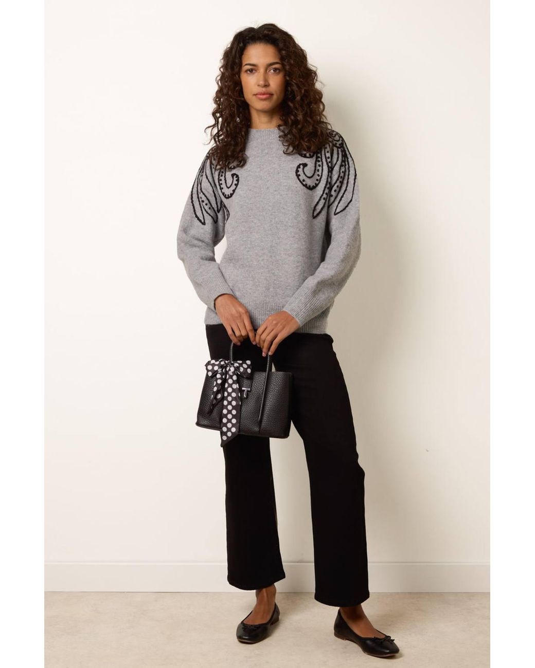 Blue Vanilla Gray Long Sleeve Round Neck Jumper