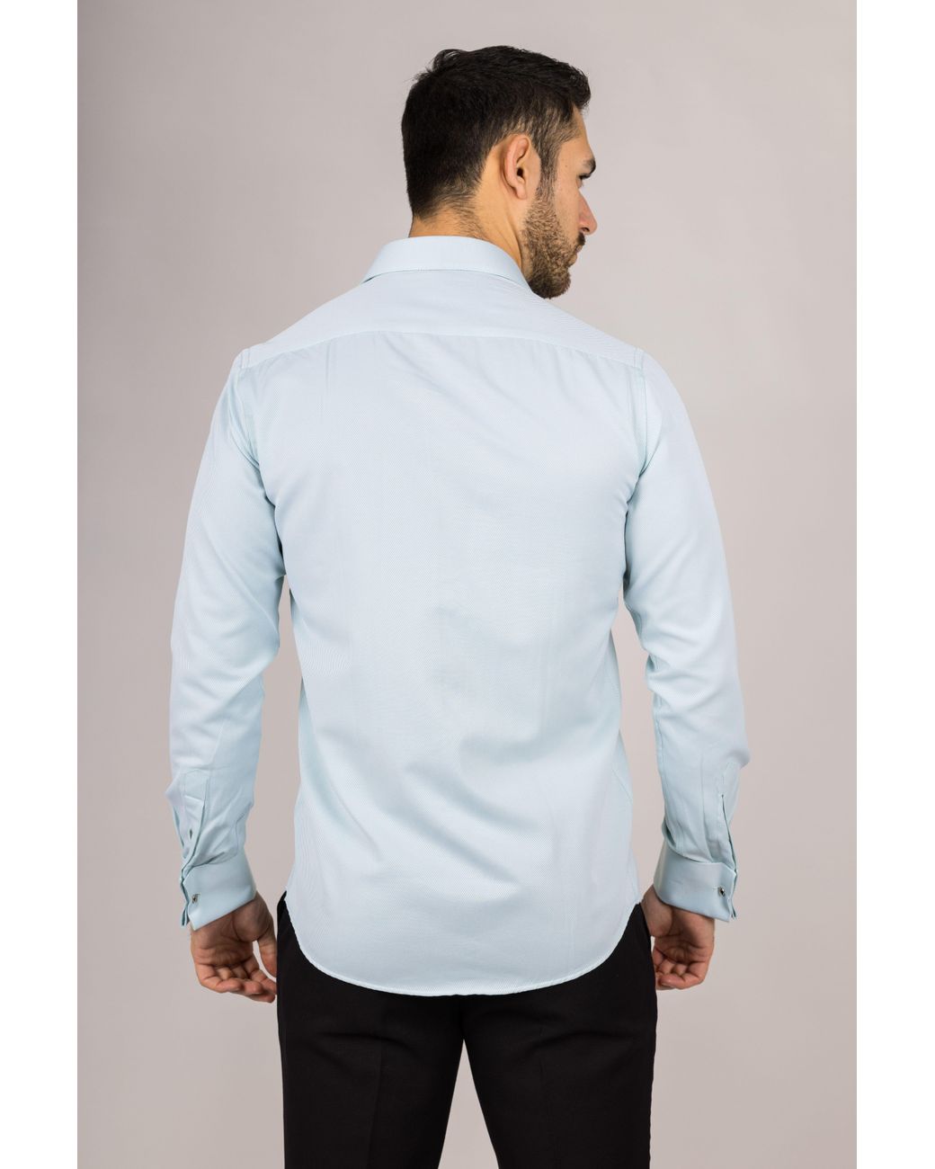 TruClothing Blue Long Sleeve Regular Fit Double Cuff Twill Oxford Shirt for men