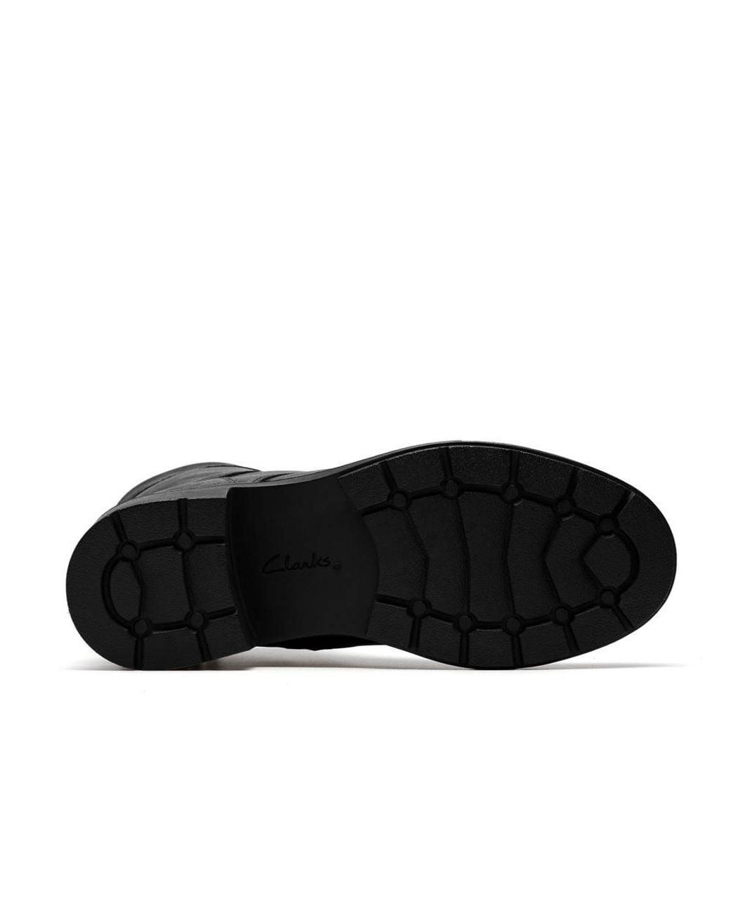 Clarks Black Hearth Parker Leather Ankle Boots, Lace Up