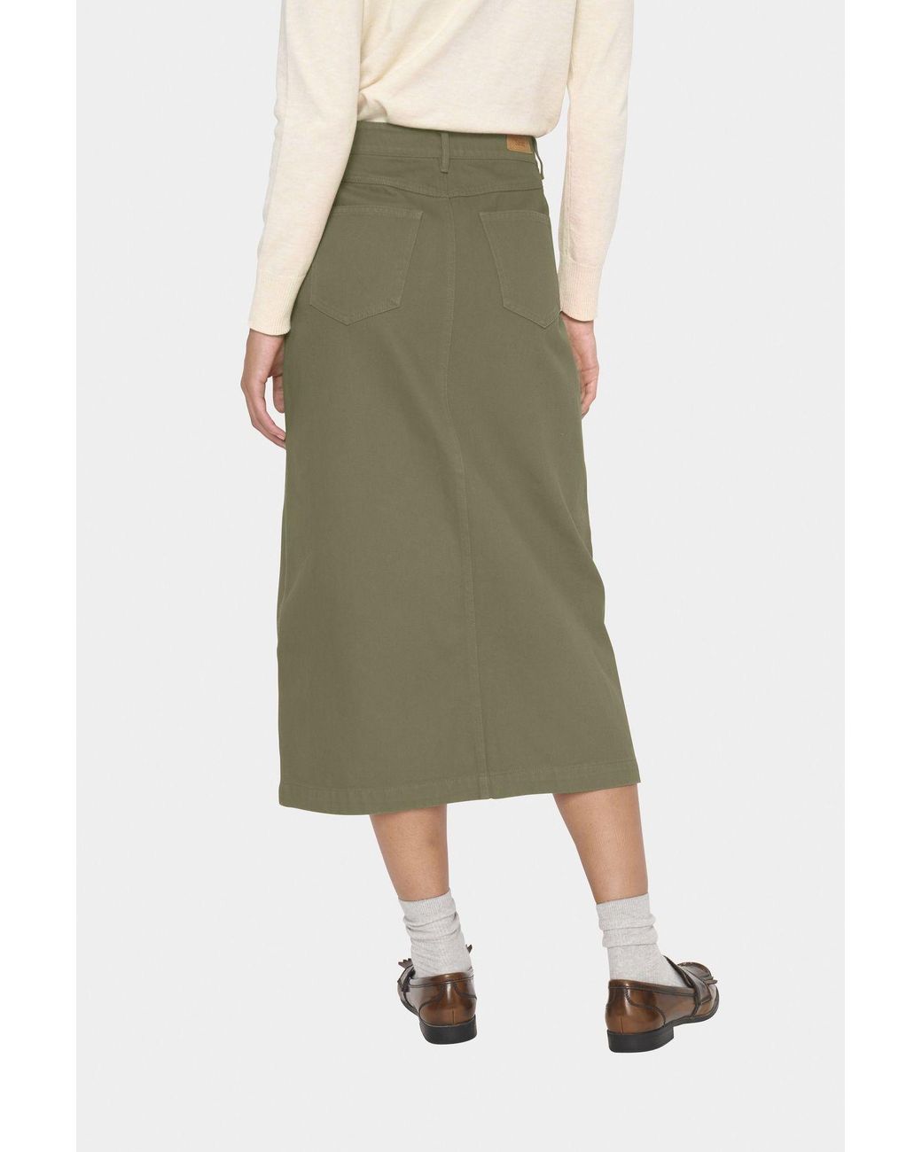 Saint Tropez Green Ilusz High-Waisted Dyed Denim Skirt