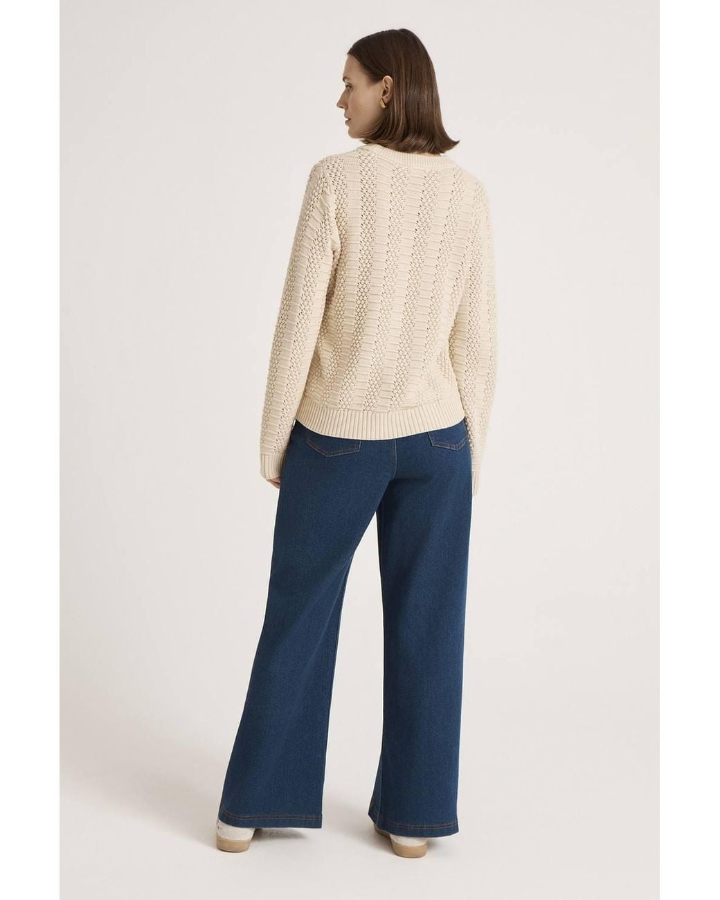 Finery London Natural Nova Round Neck Knitted Jumper