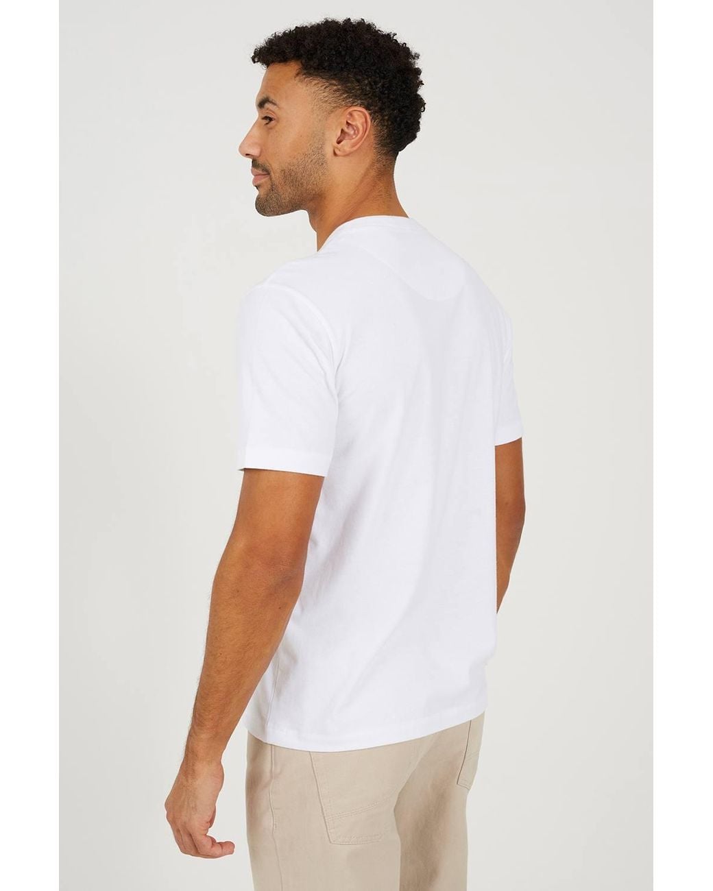 Brave Soul White Cotton Jersey Polo Shirt for men