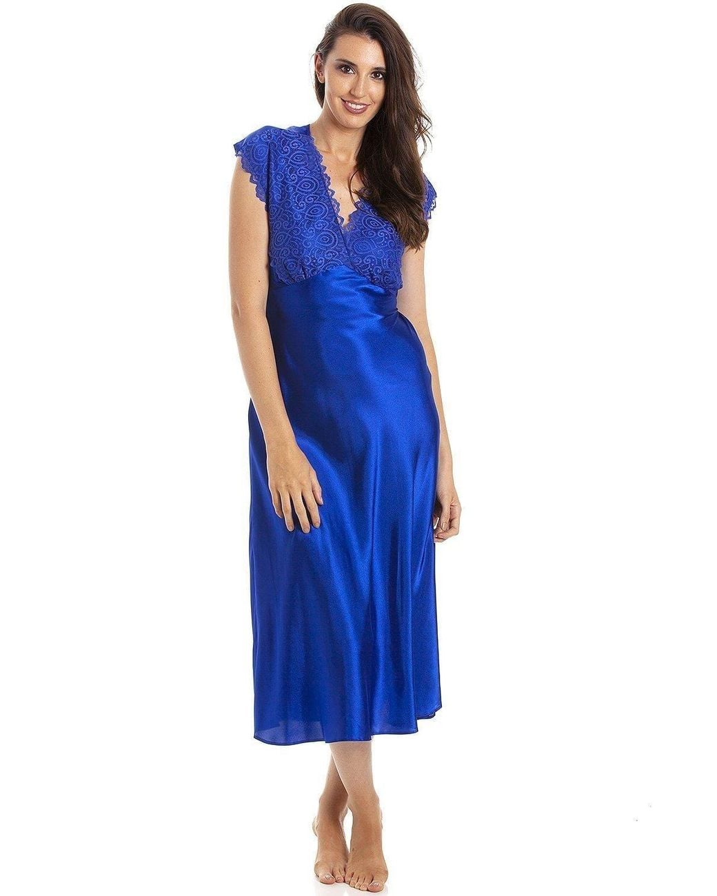 CAMILLE Blue Classic Satin Chemises