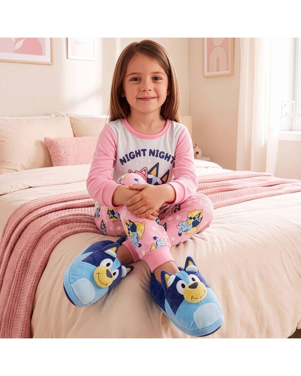 Bluey Blue 3D Plush Slippers