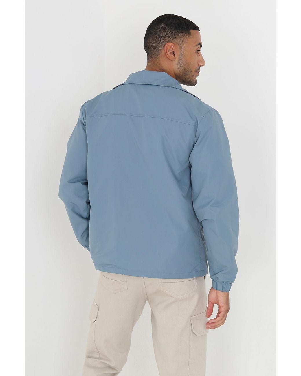 Brave Soul Blue Lightweight Coach Style Jacket for men