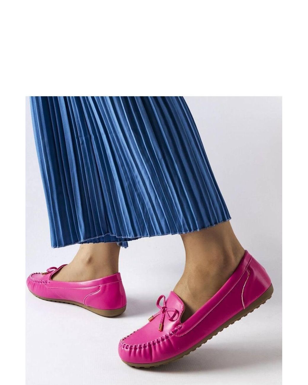 Love Lace Blue Moccasin Slip On Shoes Pointed Toe With Bow Summer
