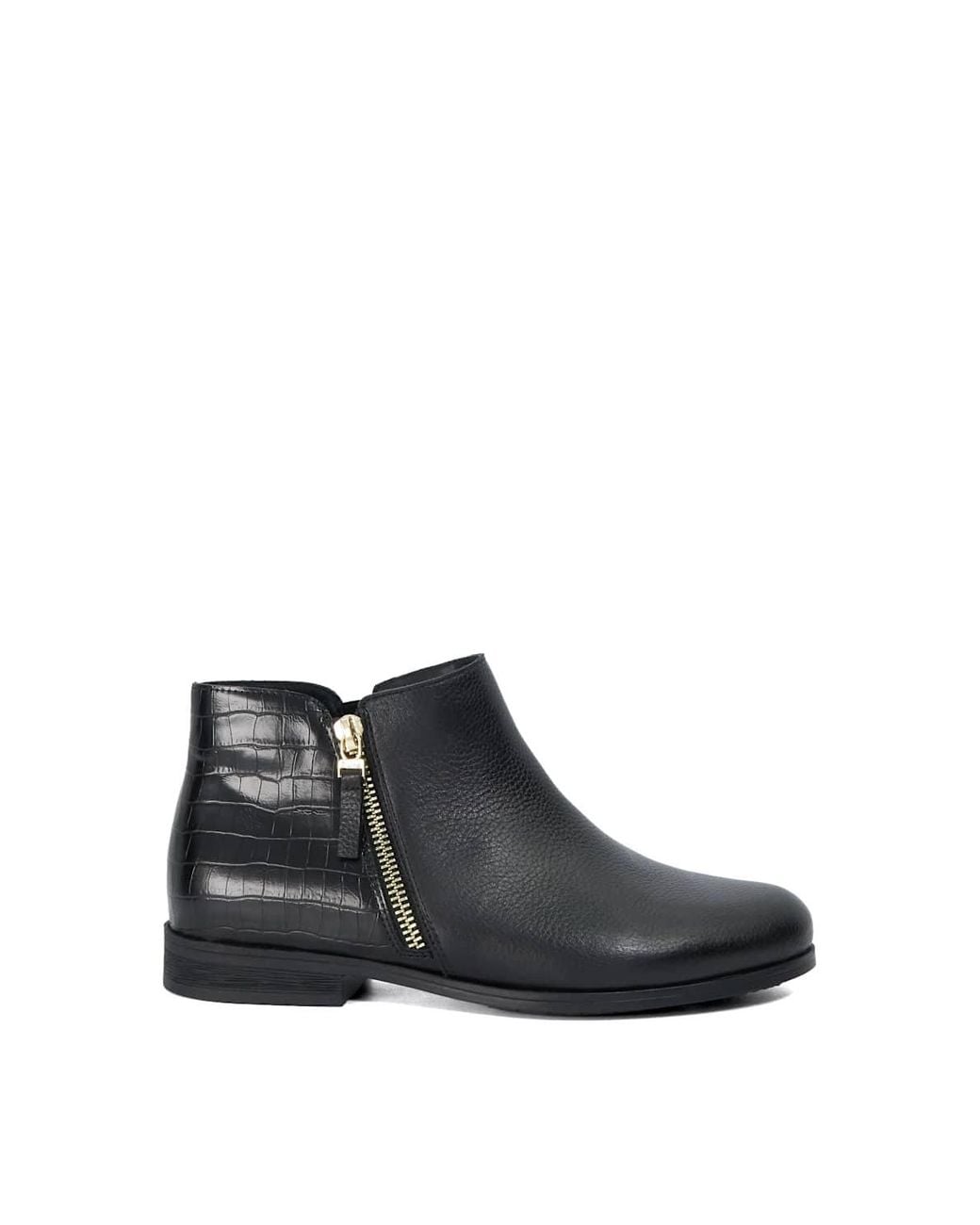 Dune Black Wide Fit 'Pantha' Leather Ankle Boots