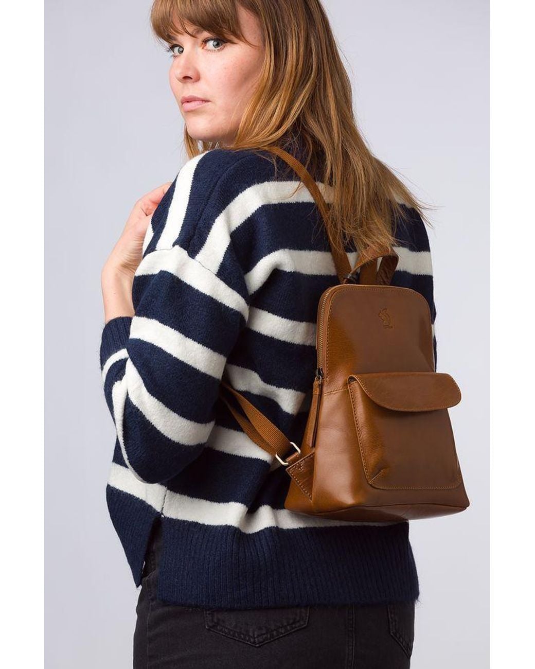 Conkca Blue 'Kerrie' Leather Backpack