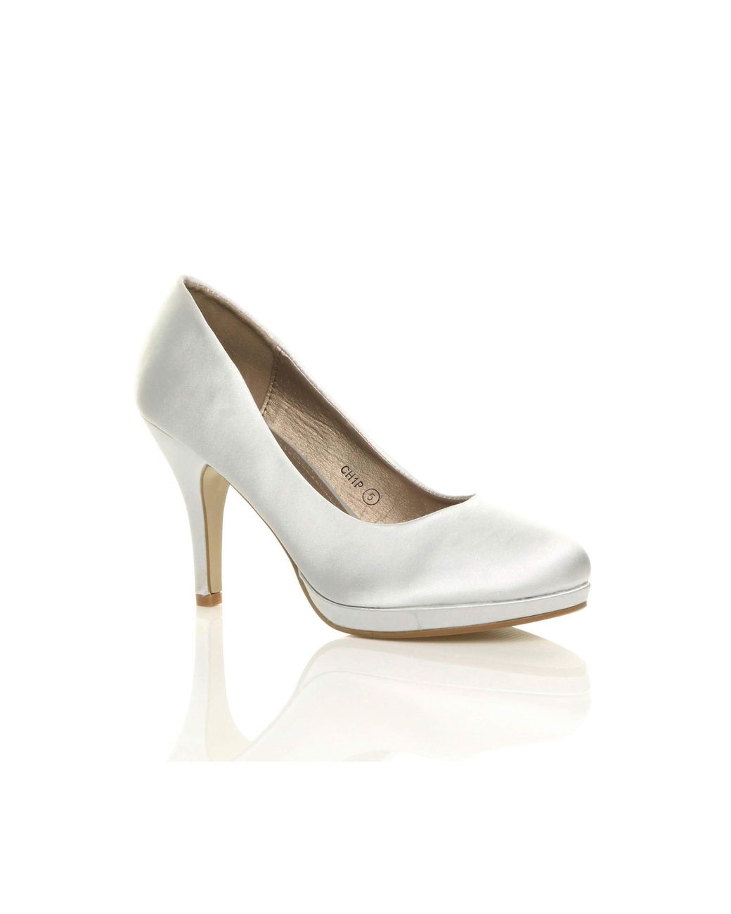 AJVANI White High Heel Wedding Bridal Court Shoes