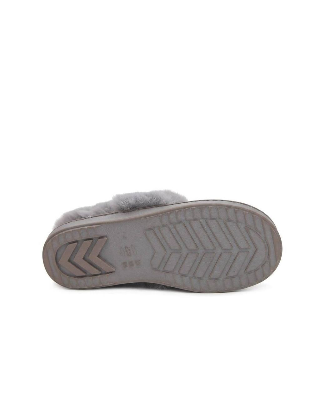 Pavers Gray Luxury Faux Fur Full Slippers