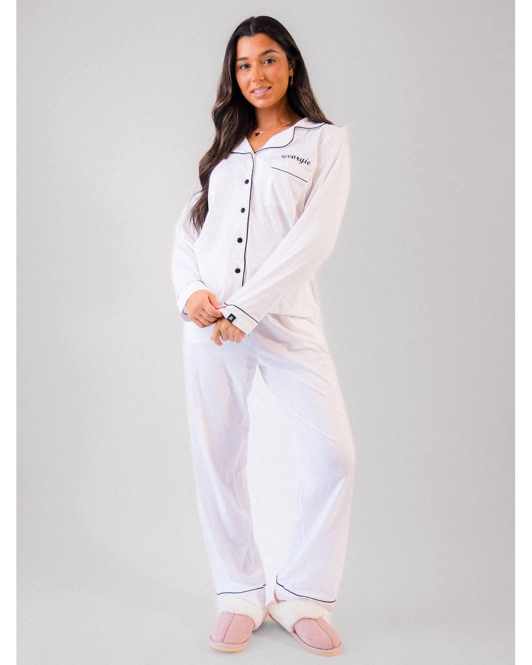 Lulabay Blue Personalised Jersey Long Pyjamas
