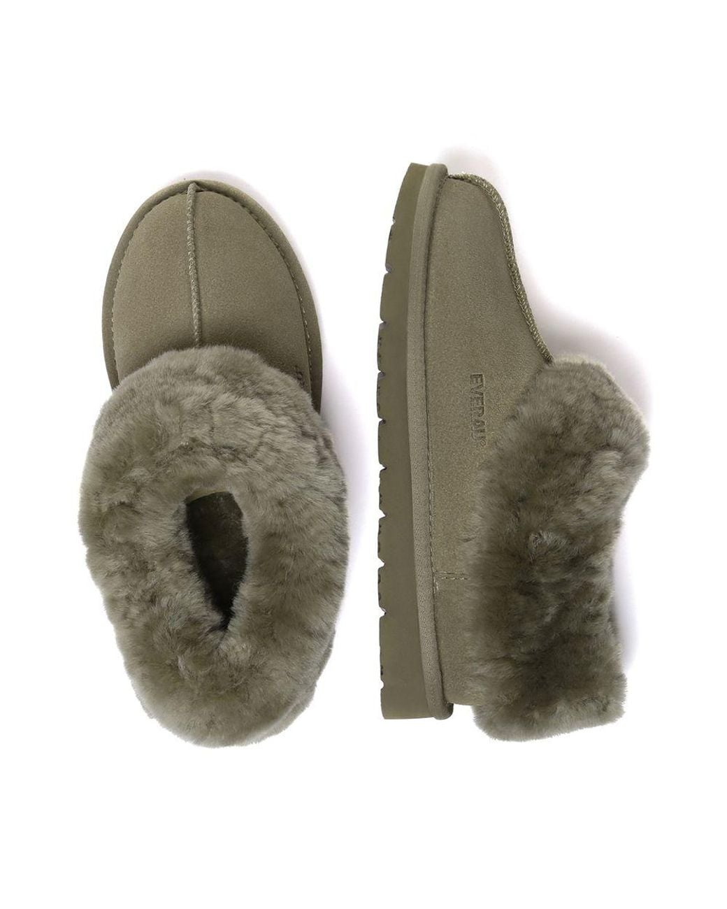 EverAu Australia Green Real Sheepskin Ibis Slippers With Eva Sole