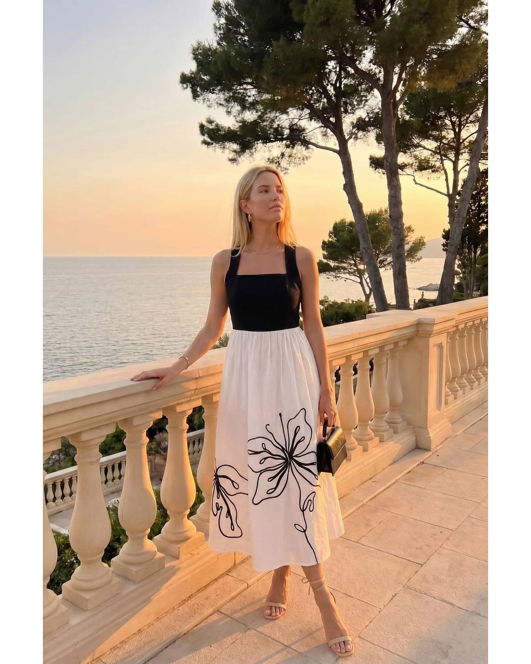 Style Cheat Multicolor Mono Embroidered 2In1 Dress