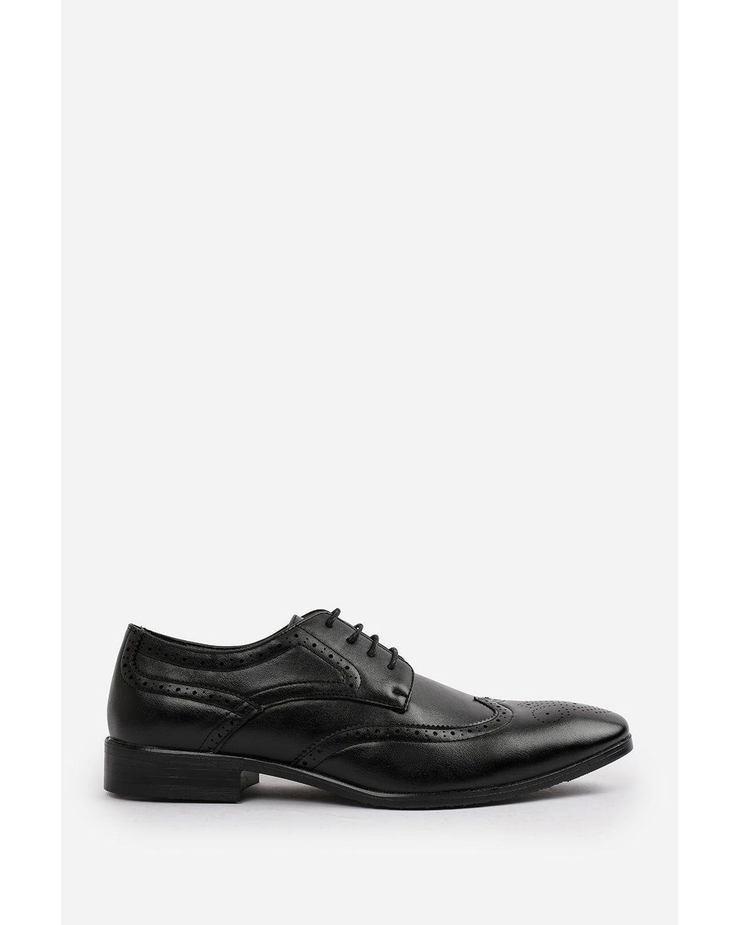Where's That From Black 'Dominic' Lace Up Derby Textured Formal Dress Work Shoes for men