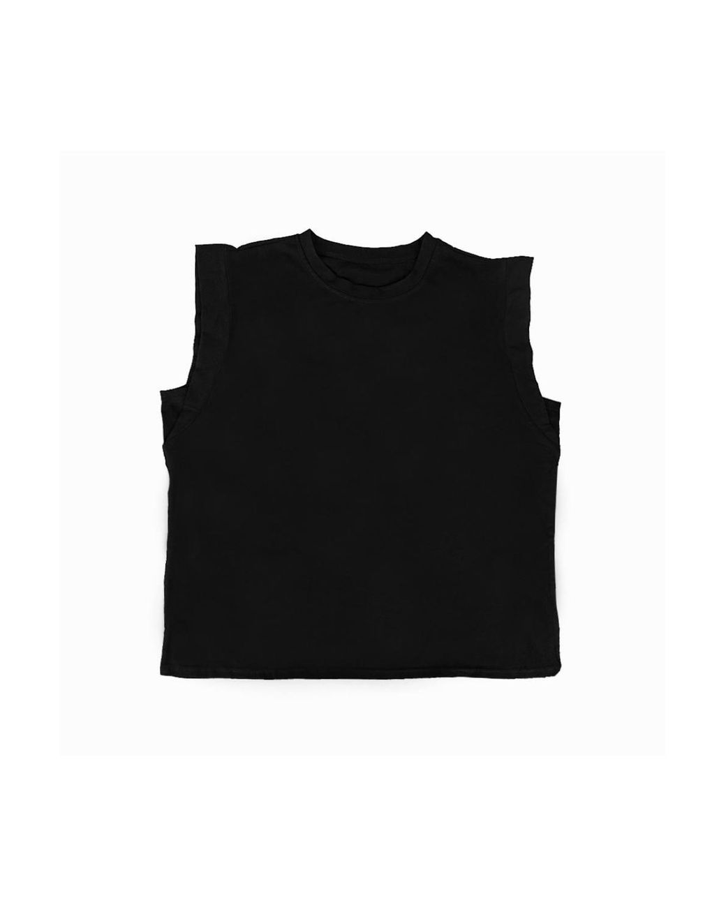 KDMD Black Sleeveless Crew Neck Summer Vest Top