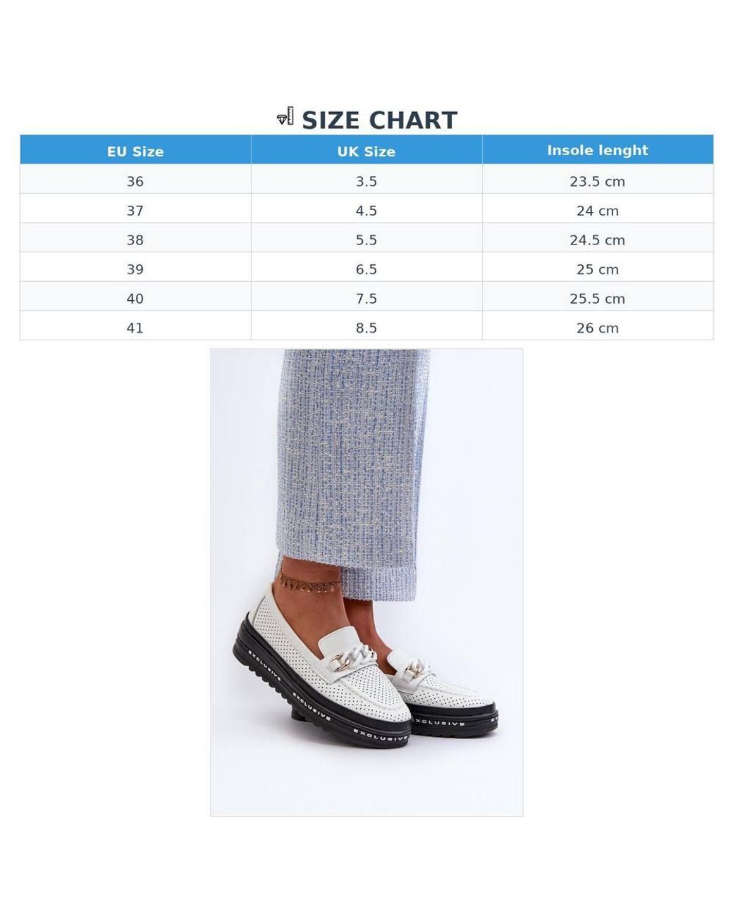 Love Lace White Platform Loafers With Chain Detail