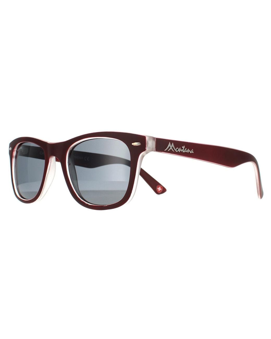 Montana Black Square Burgundy Rubbertouch Polarized Mp41 Sunglasses