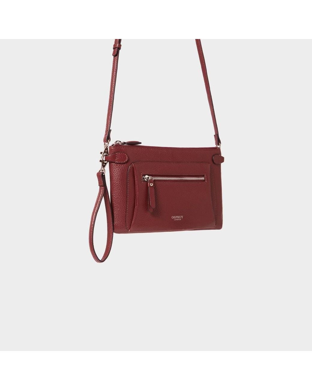 Osprey Red The Ruby Leather Crossbody Clutch Bag