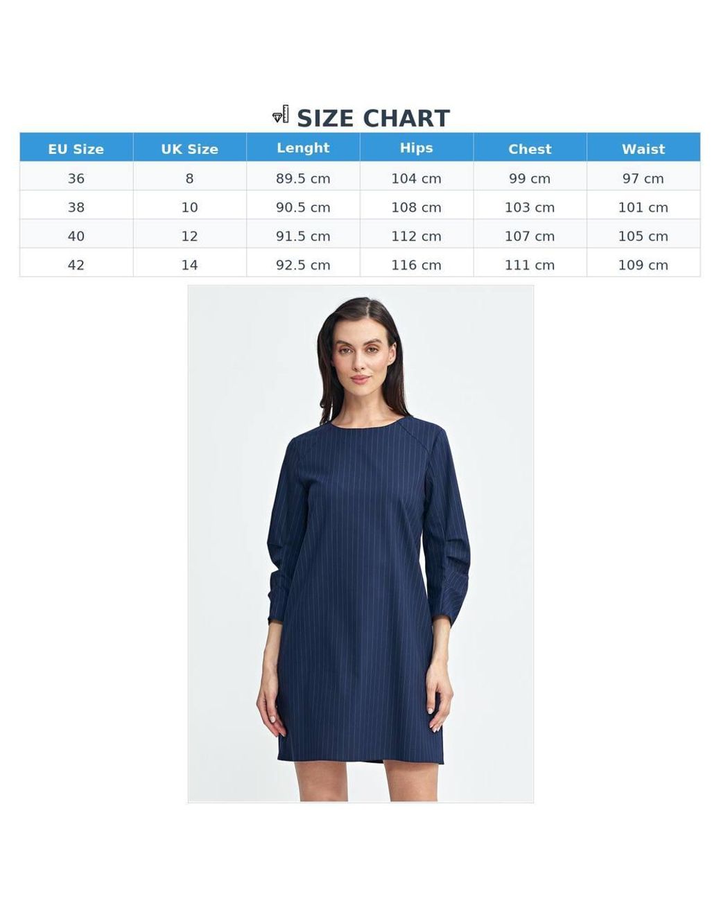 Love Lace Blue Viscose Striped 3/4 Sleeve A-Line Dress