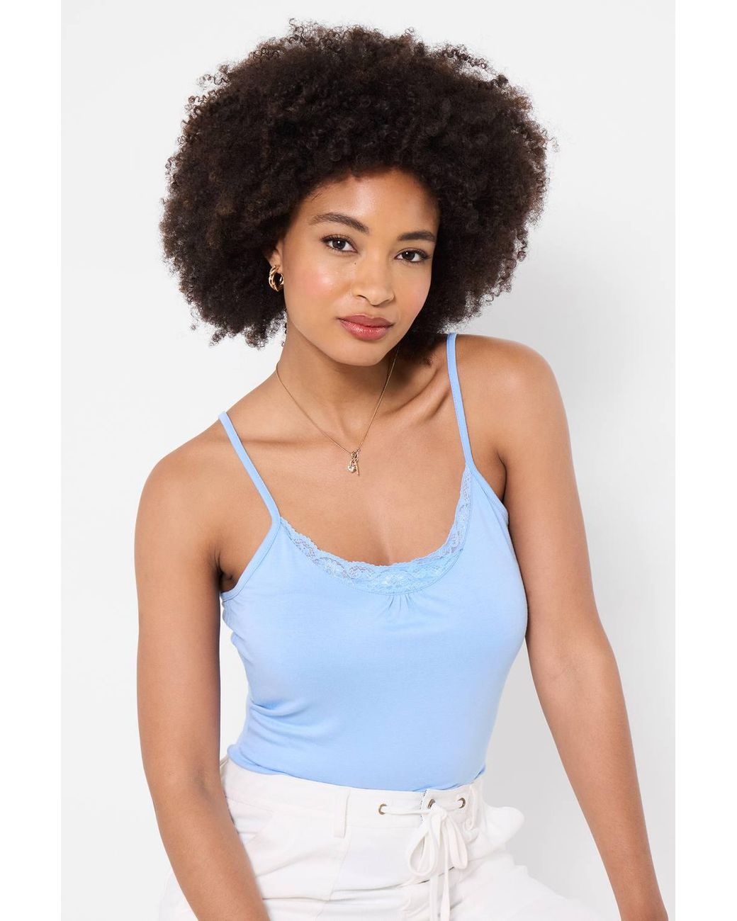 Joe Browns Blue Lace Trim Jersey Cami With Adjustable Straps
