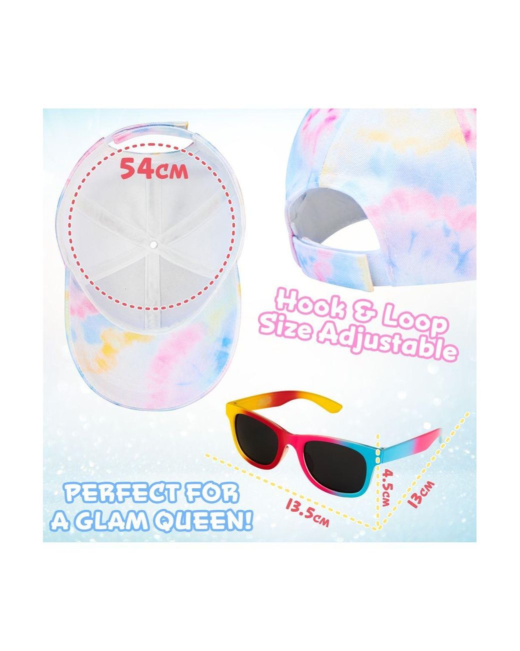 CityComfort White Tiedye Cap With Sunglasses Set