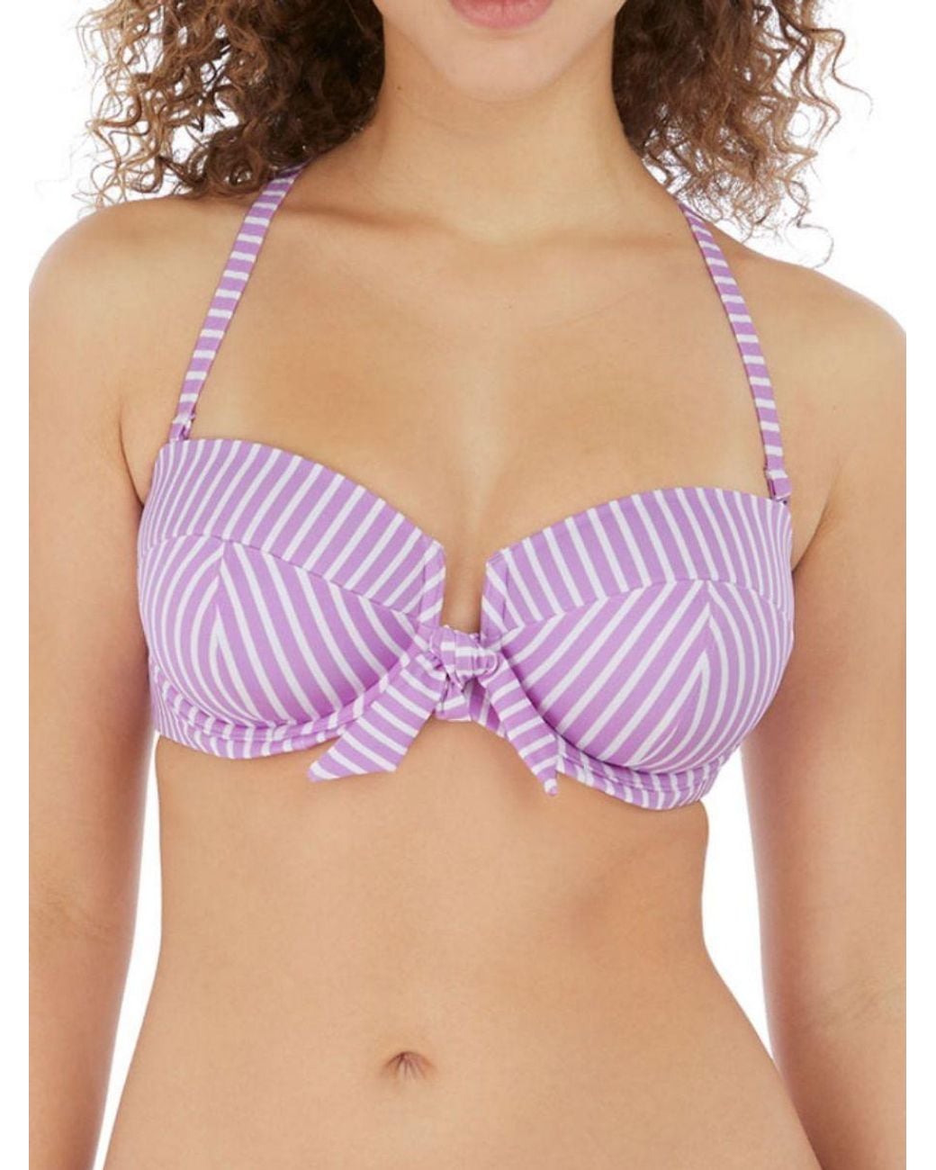 Freya Purple Beach Hut Bandeau Bikini Top