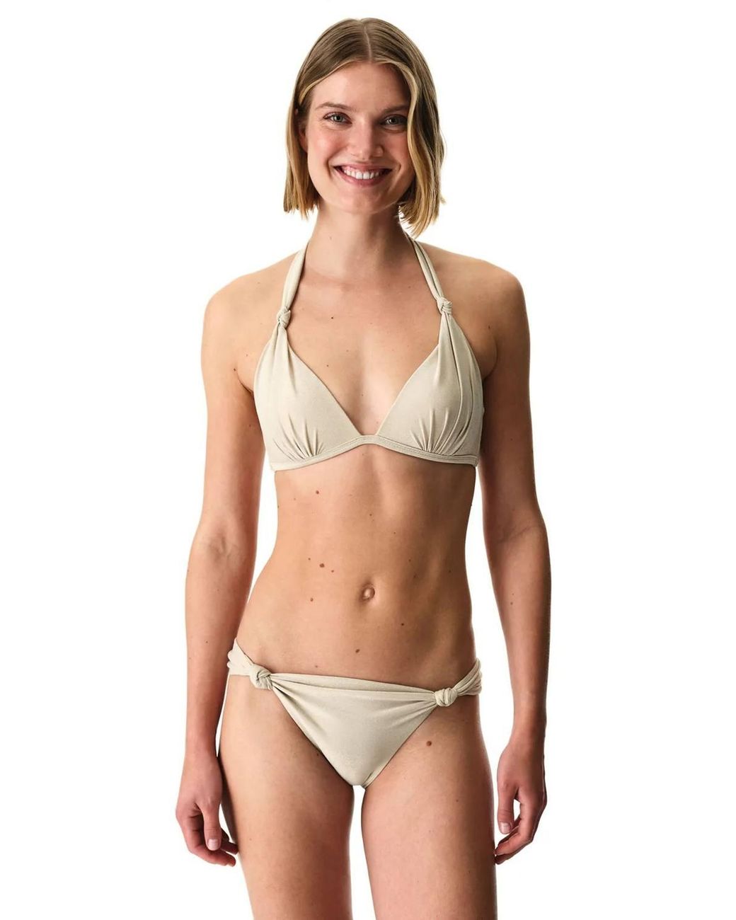 Penti Natural Devon Ruched Shimmery Bikini Top