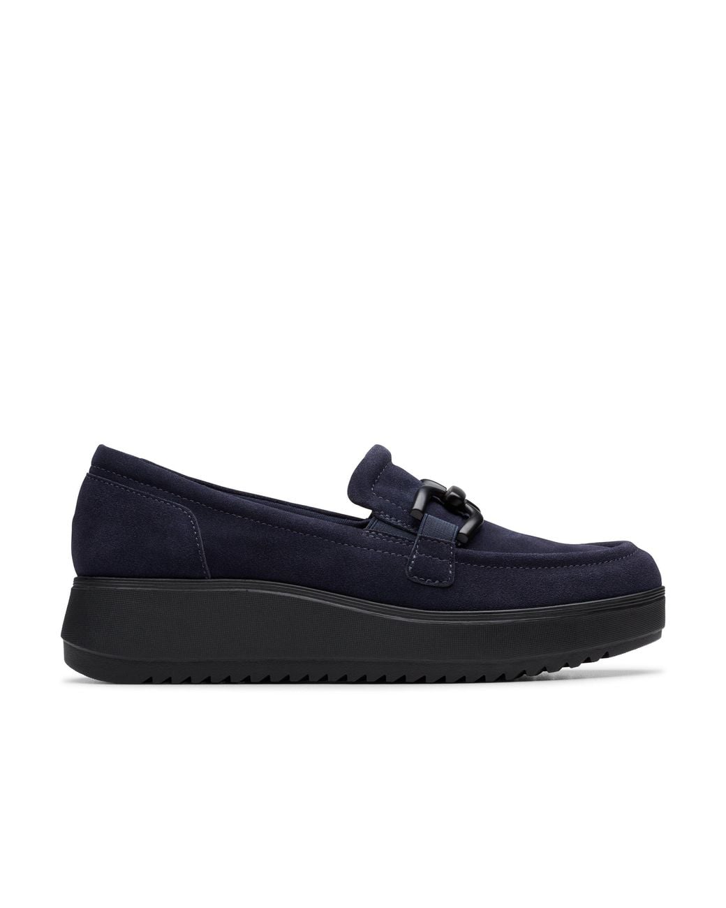 Clarks Blue Zylah Top Suede Loafers, Slip Ons