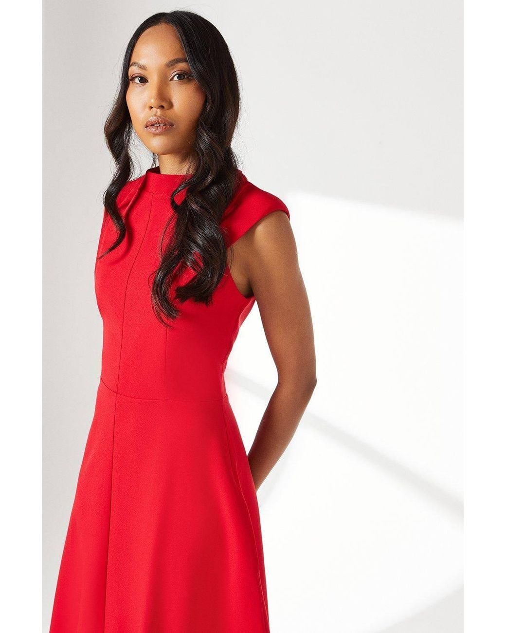 PRINCIPLES Structured Fit & Flare Midi Dress