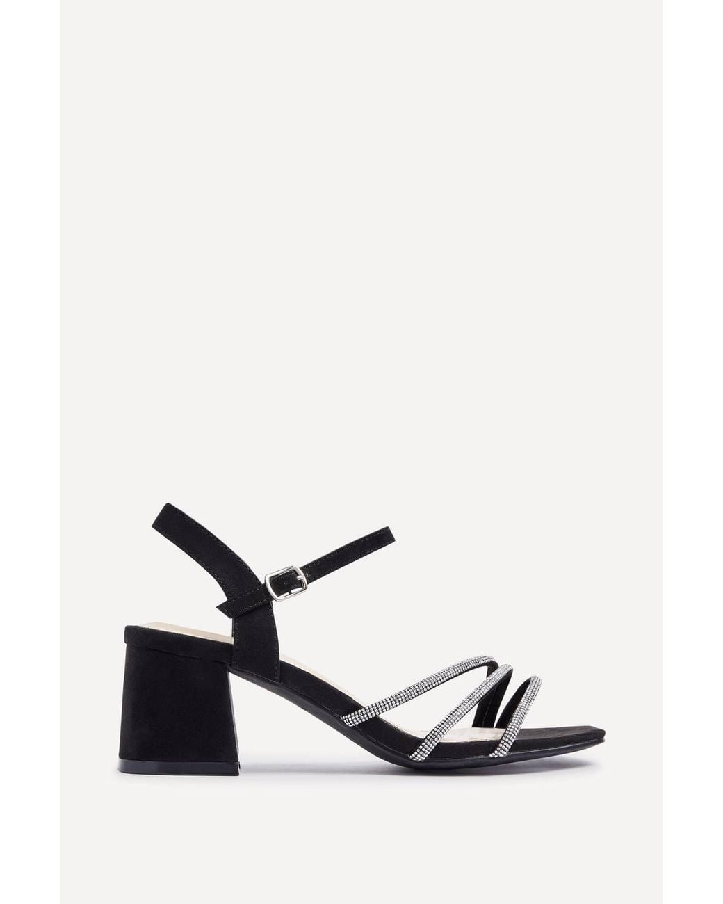 Linzi Black Mariah Wide Fit Diamante Heels