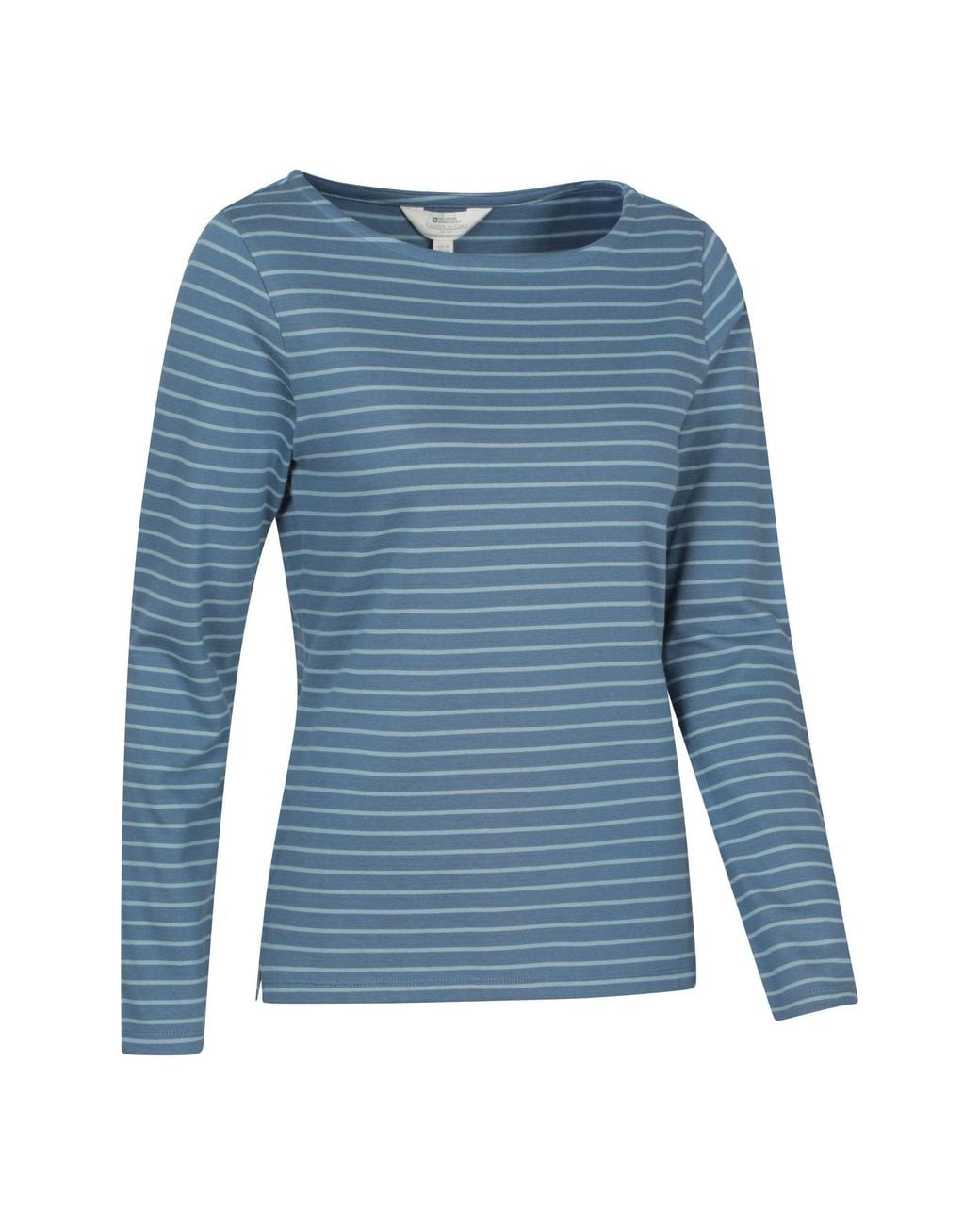 Mountain Warehouse Blue 'St Ives' Long Sleeve Lightweight Breathable Crew Neck Cotton Top
