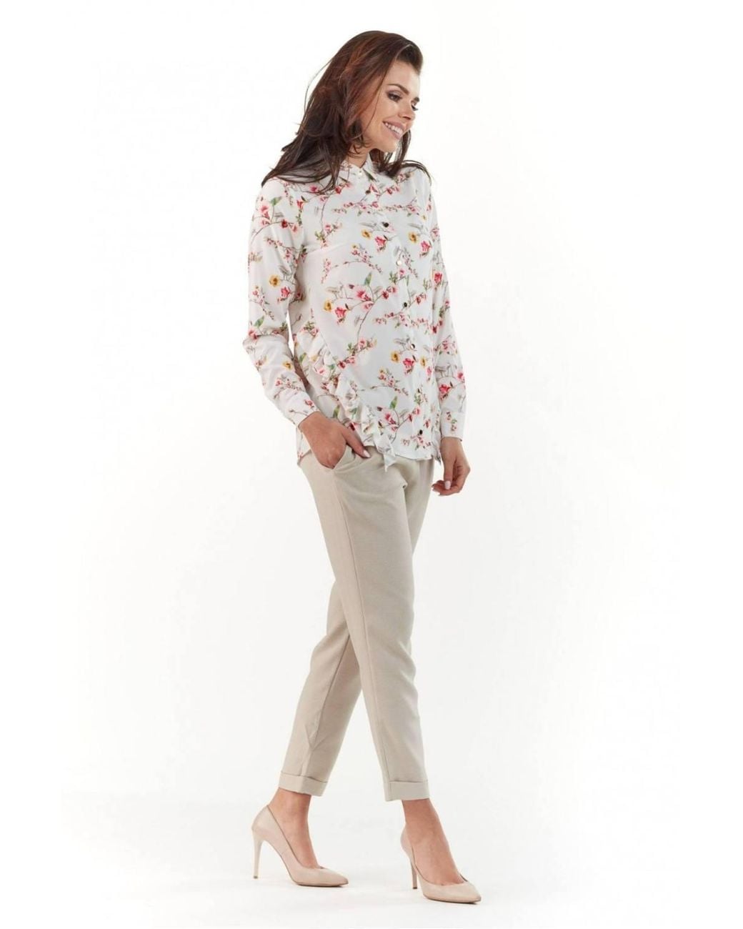 Love Lace Gray Elegant Collared Long Sleeve Shirt