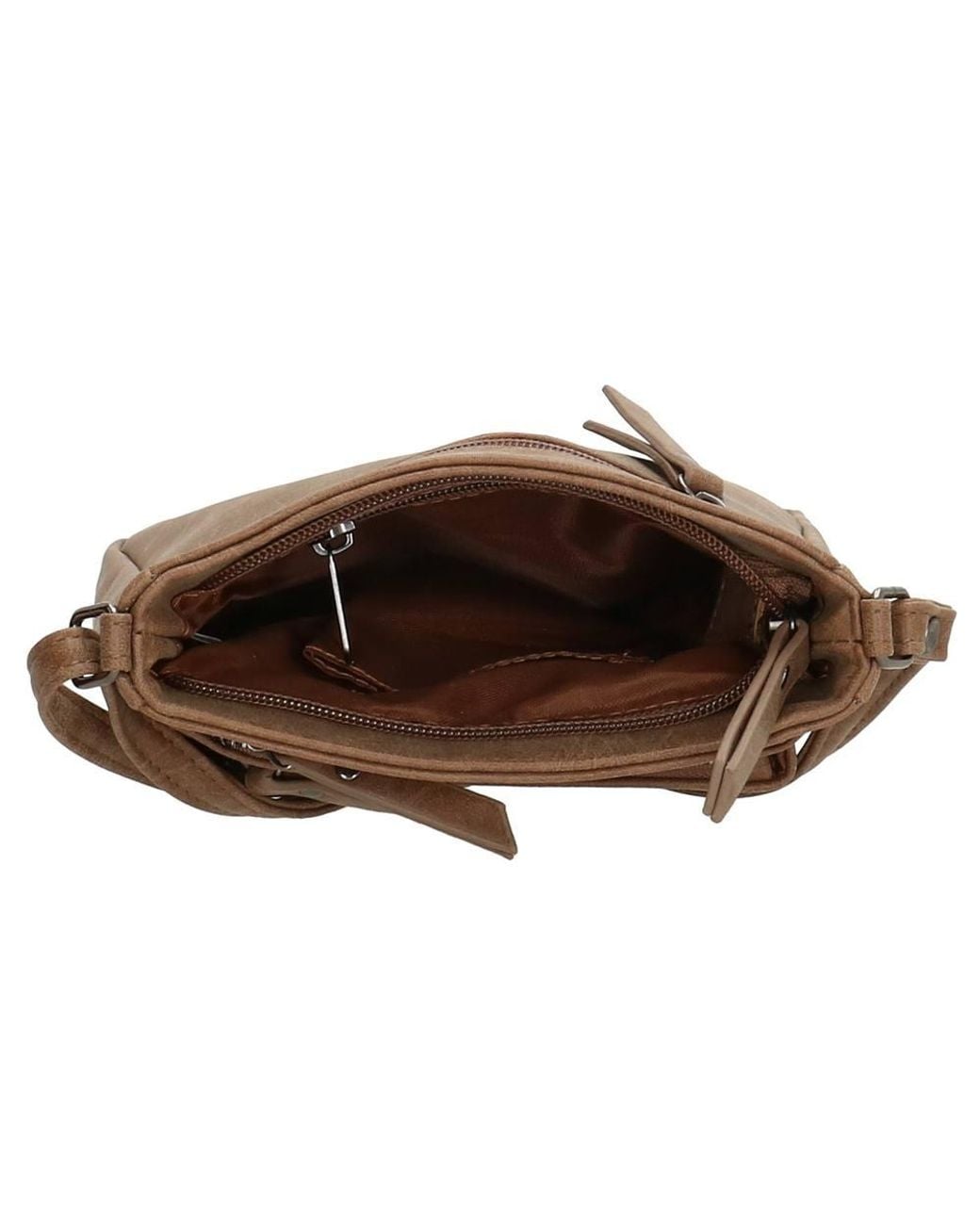 Enrico Benetti Brown Zoe Single Handle Vegan Leather Small Shoulderbag
