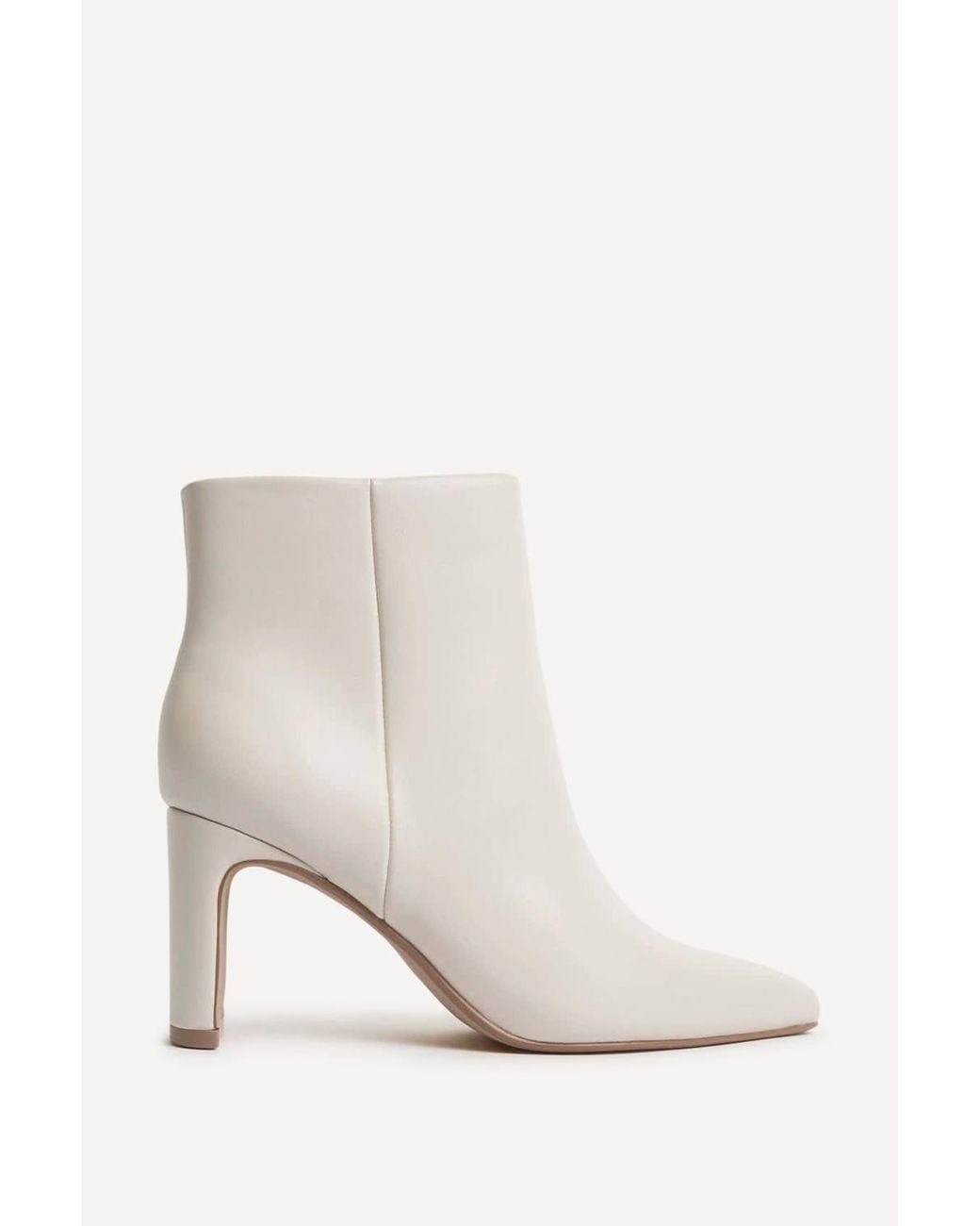 Linzi White Alisha Faux Leather Heeled Ankle Boot