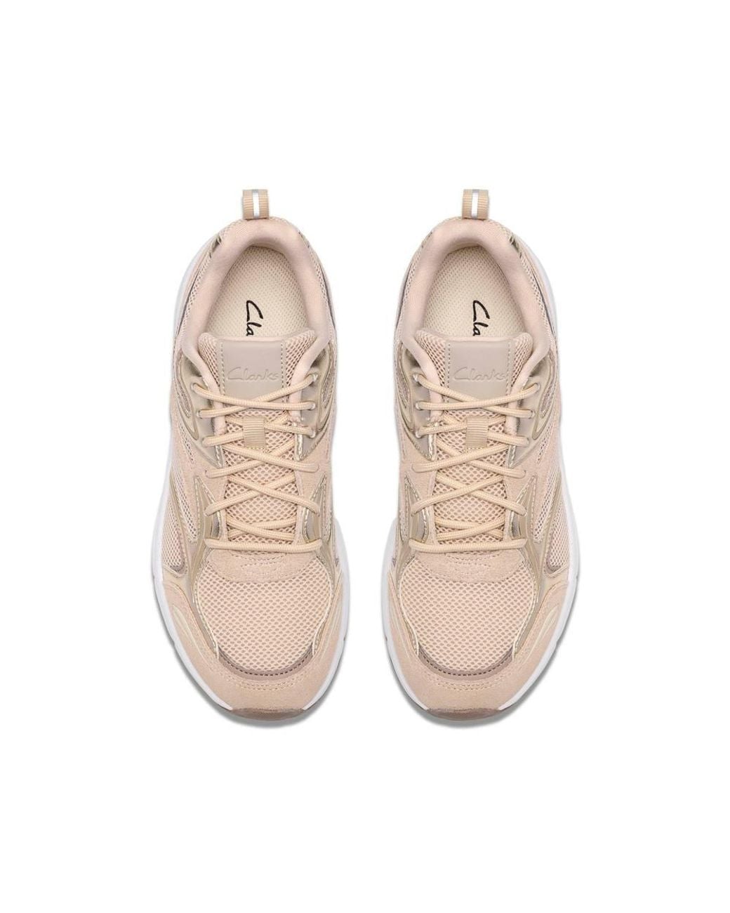 Clarks Pink Axcel Walk Metallic Trainers