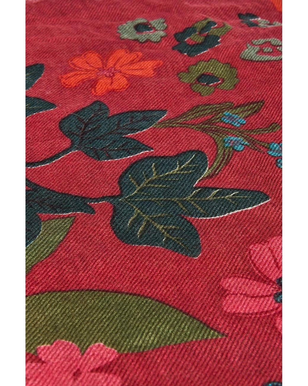 Moshulu Red 'Cormorant' Patterned Wool Scarf
