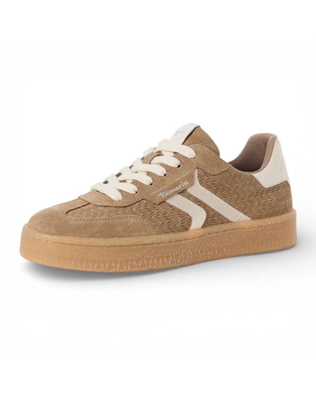 TruClothing Natural Leather Stripes Trainers Sneaker Shoes