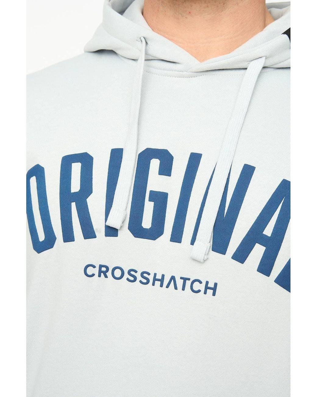Crosshatch White Kensby Overhead Hoodie With Puff Print Branding for men