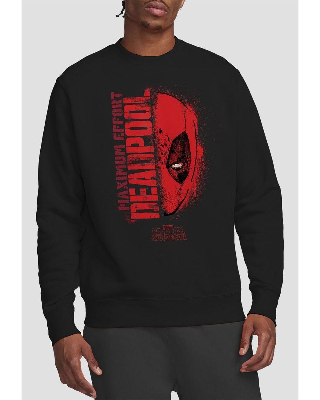 Marvel Red Deadpool Graffiti Portrait Sweatshirt for men