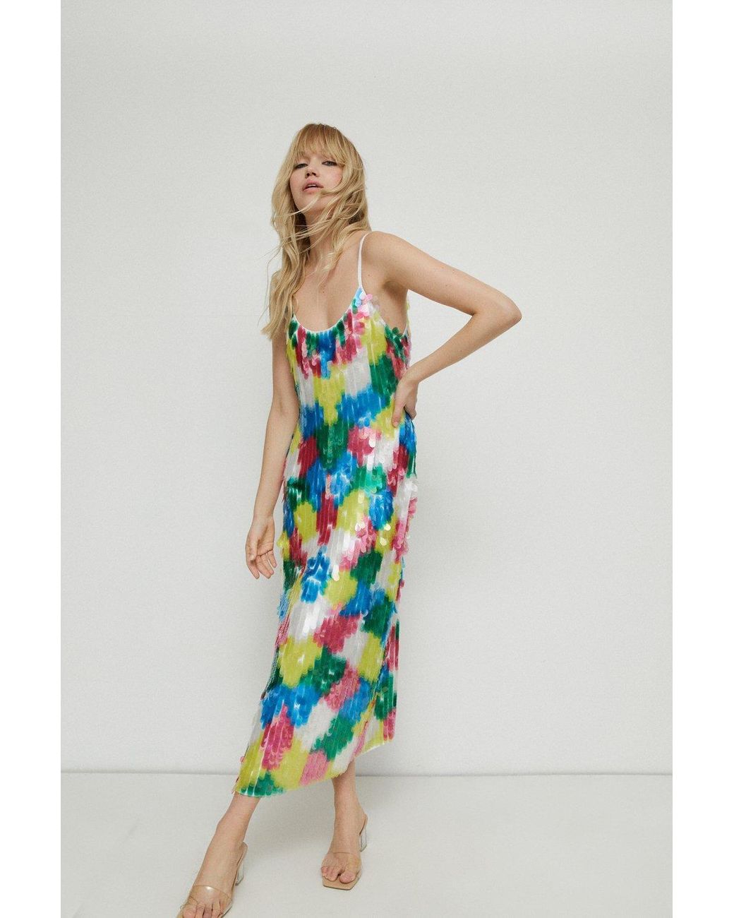 Rainbow sequin dress on sale warehouse