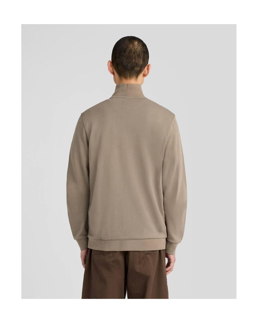 Lyle & Scott Natural Loopback Quarter Zip Sweatshirt Ash for men
