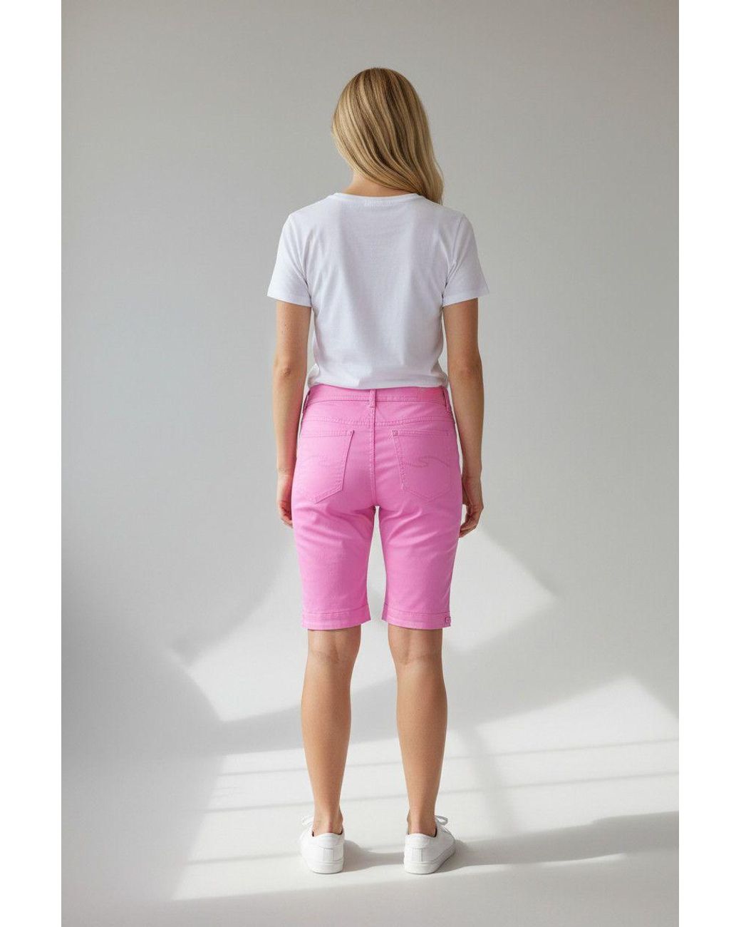 Paulo Due Pink Slim Fit Chino Casual Shorts
