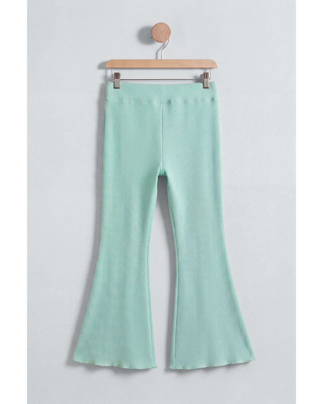 Enorsia Green High Waisted Flare Leggings